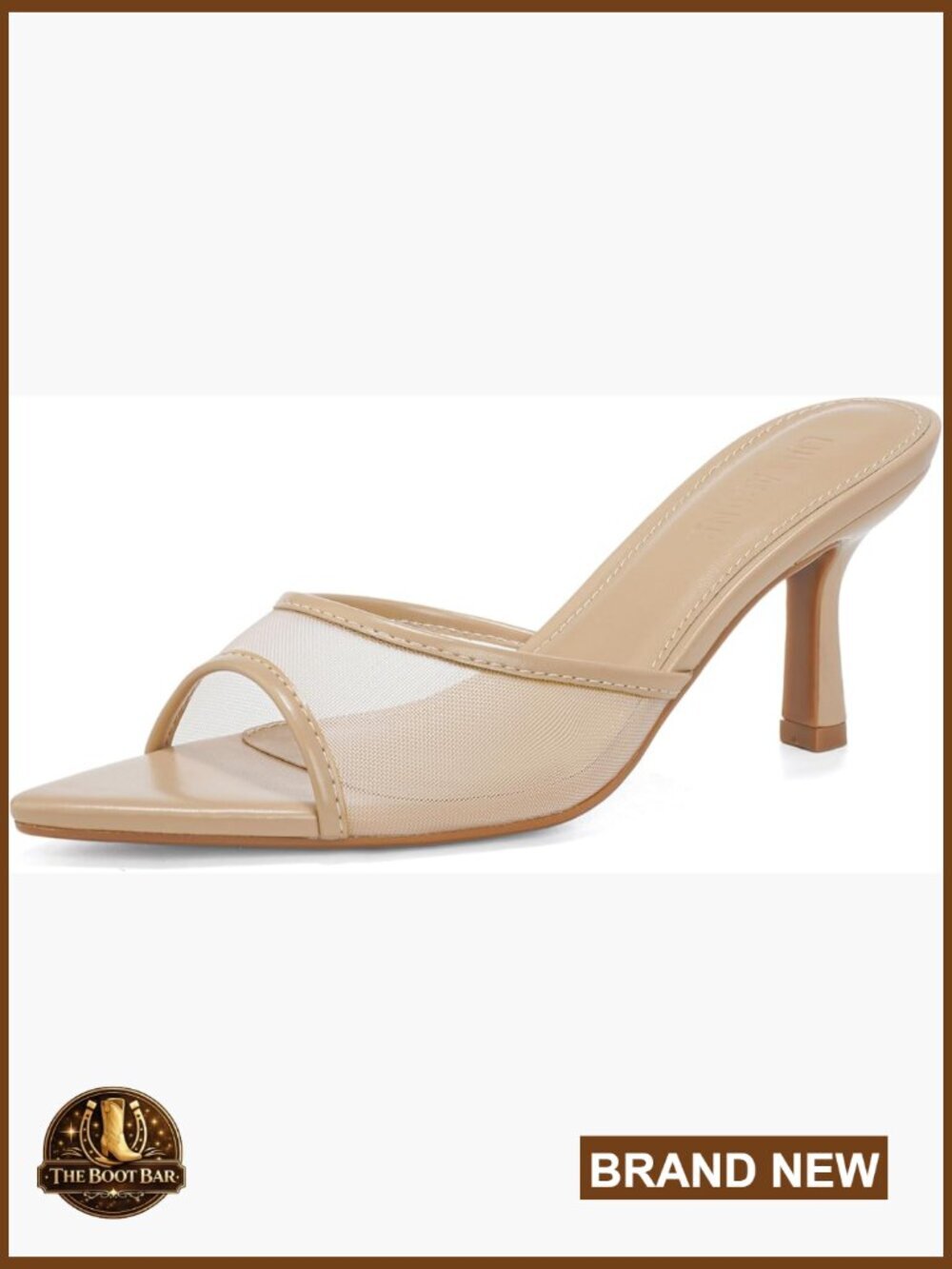 Women's Kitten Heel Sandals, Open Toe Slip On, 3 Inch Heels, Leather